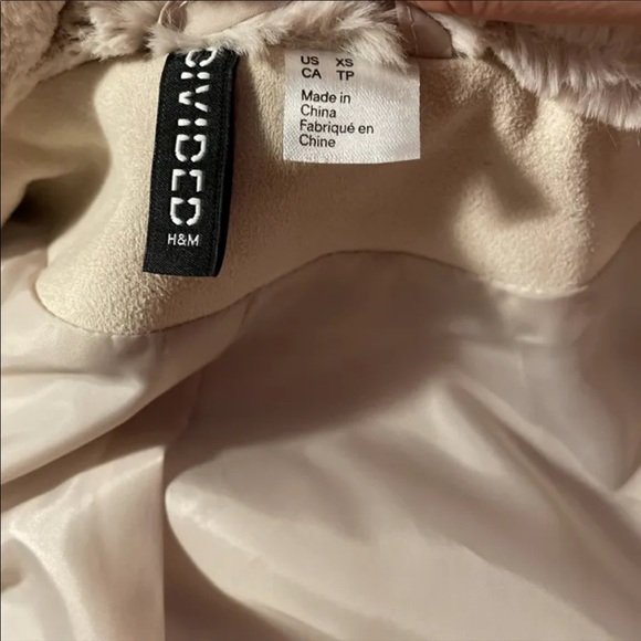 H&M Creme Faux Fur jacket - Picture 4 of 5